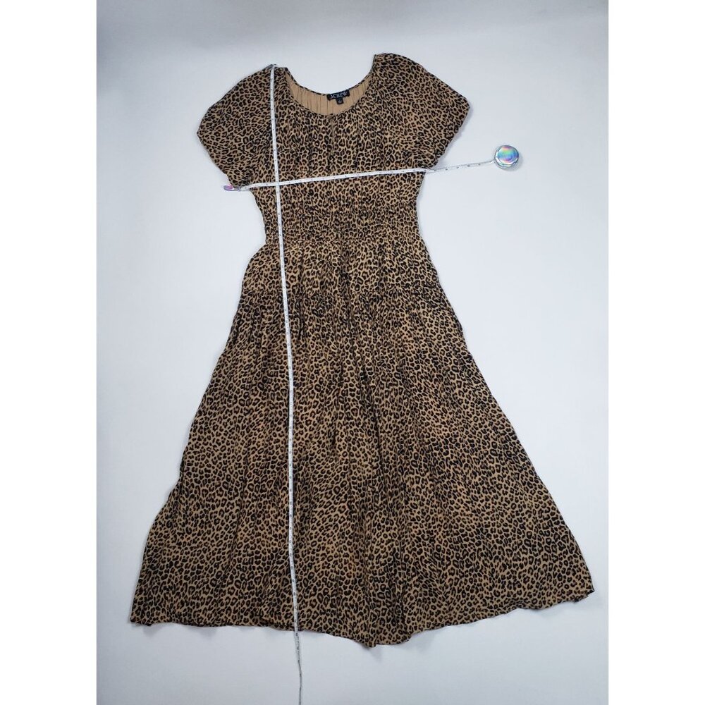 J.Crew Elena Puff-Sleeve Dress in Leopard Crepe de Chine Women's Size Small NWT - Picture 4 of 16
